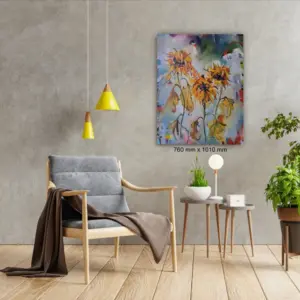 Rage Rage Against the Dying Sunflower by Julie Tugwell Art, Oil on Stretched Canvas, 760 mm 1010 mm
