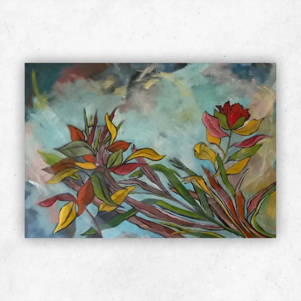 Julie Tugwell Art <br> Botanical Breeze 2 <br> Oil on Stretched Canvas <br> 850 mm x 600 mm - Image 2