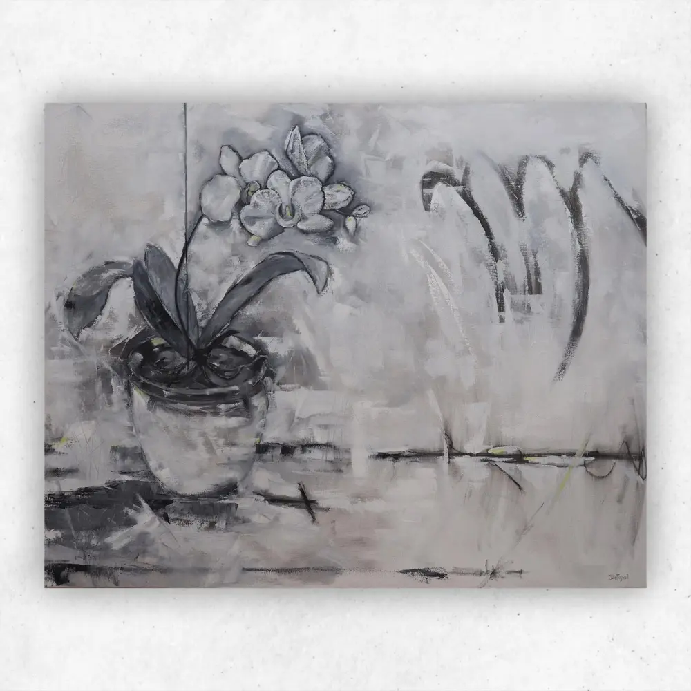 Julie Tugwell Art <br> White Orchid <br> Oil on Canvas <br> 1300 mm x 1000 mm - Image 2