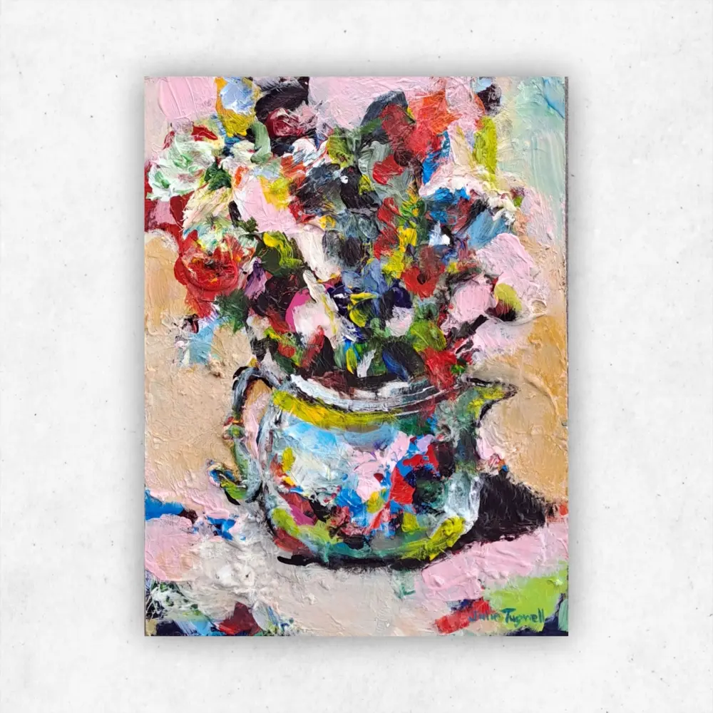 Julie Tugwell Art <br> Palette Petals 1 <br> Acrylic on Board <br> 150 mm x 200 mm - Image 2