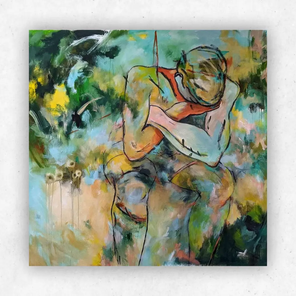 Julie Tugwell Art <br> My Guy <br> Acrylic on Unstretched Canvas <br> 1400 mm x 1200 mm - Image 2