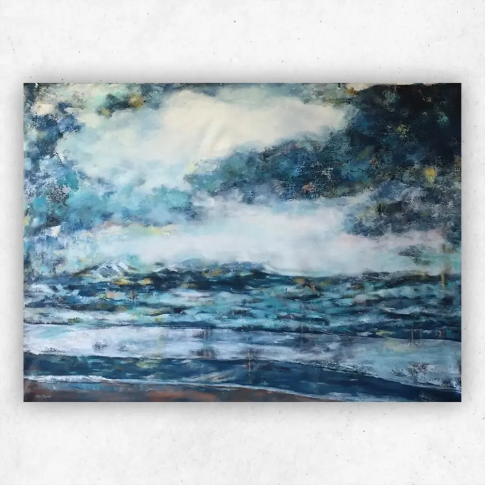 Julie Tugwell Art <br> Abstract Sea <br> Acrylic on Unstretched Canvas <br> 980 mm x 1350 mm - Image 2