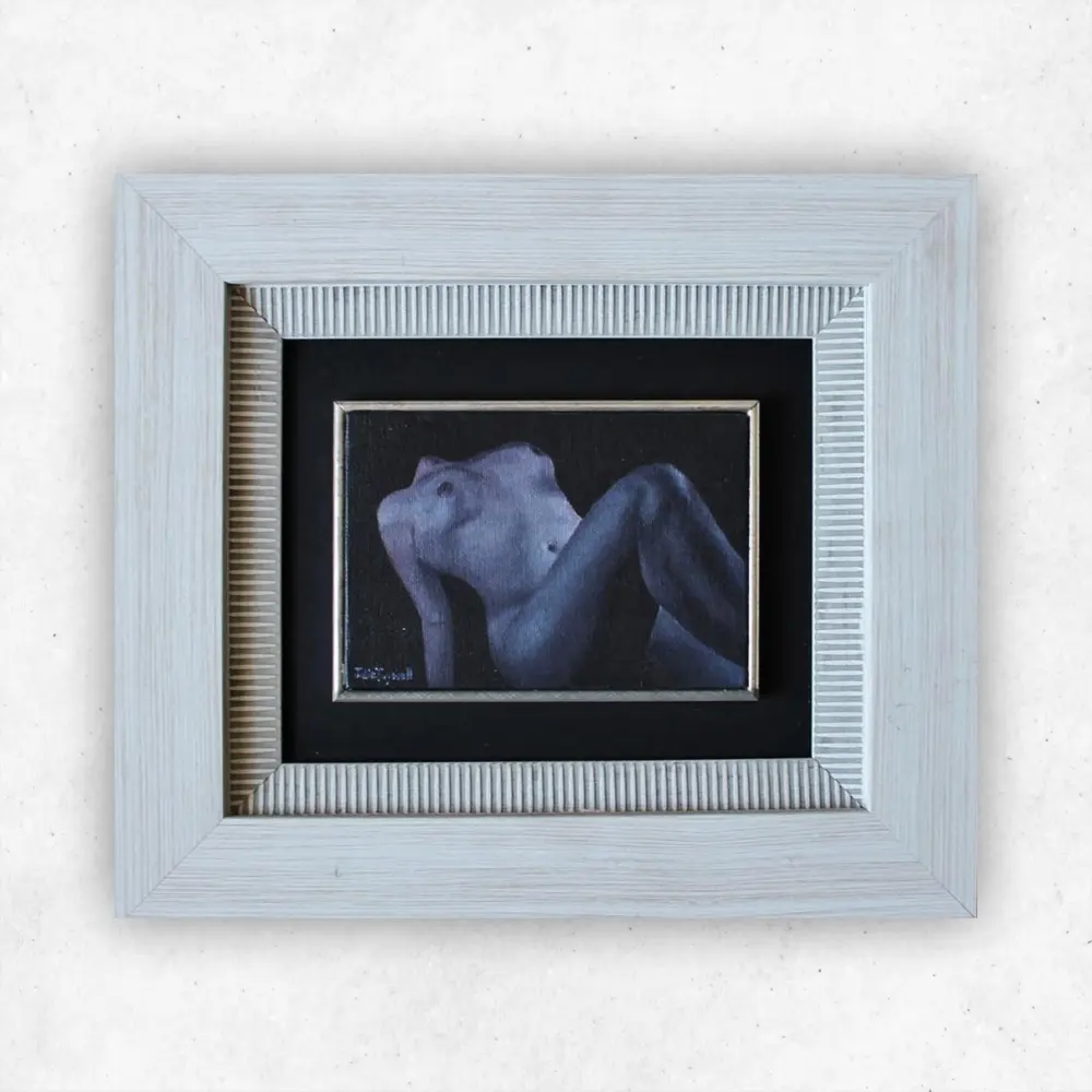 Julie Tugwell Art <br> Nude 2 <br>Oil on Board - Framed<br> 100 mm x 150 mm - Image 2
