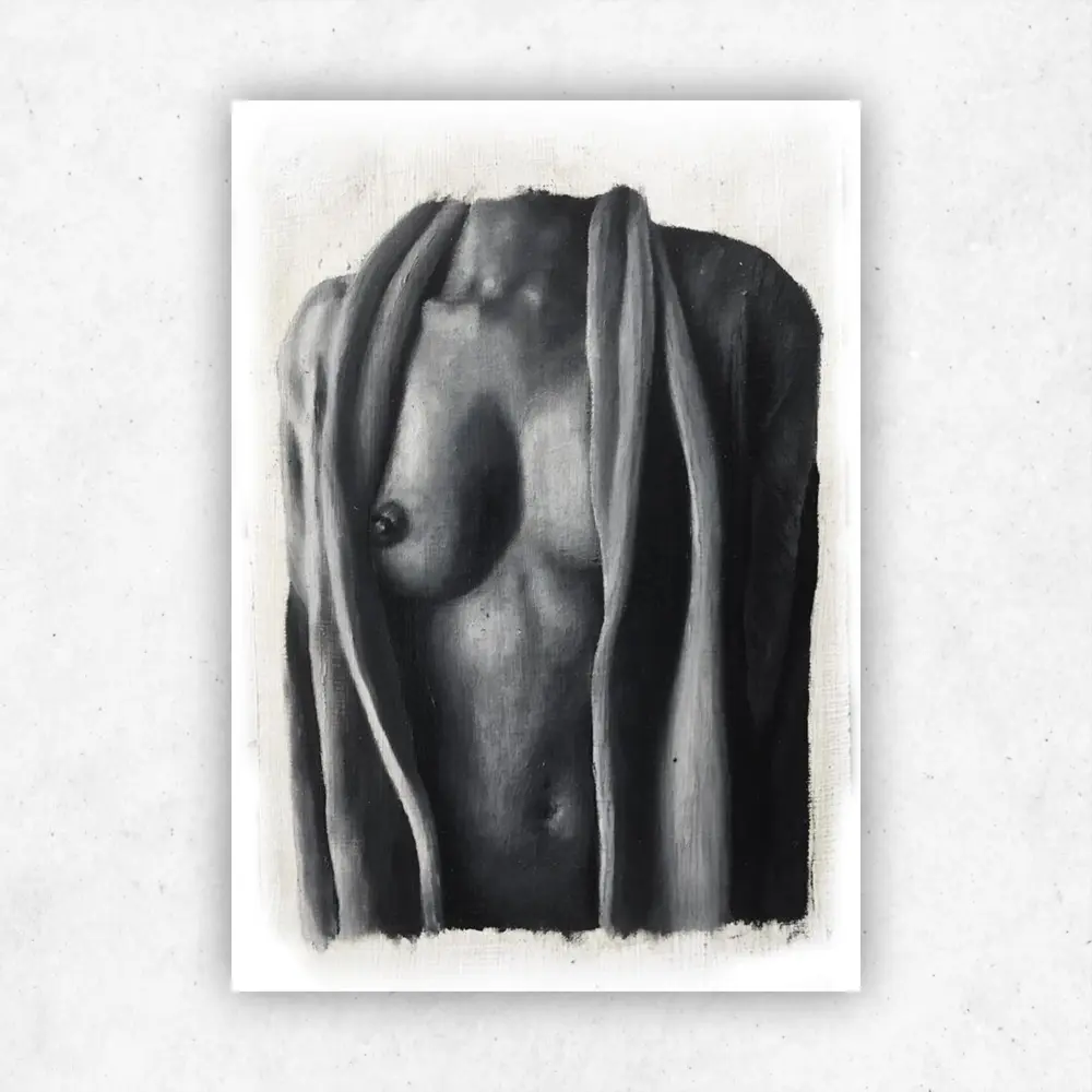 Julie Tugwell Art <br> Nude 5 <br> Oil on Board - Unframed <br> 170 mm x 130 mm - Image 2