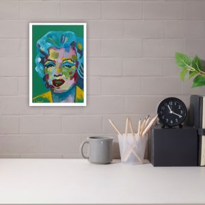 Julie Tugwell Art <br> Marilyn Monroe <br> Oil on Board <br> 100 mm x 150 mm