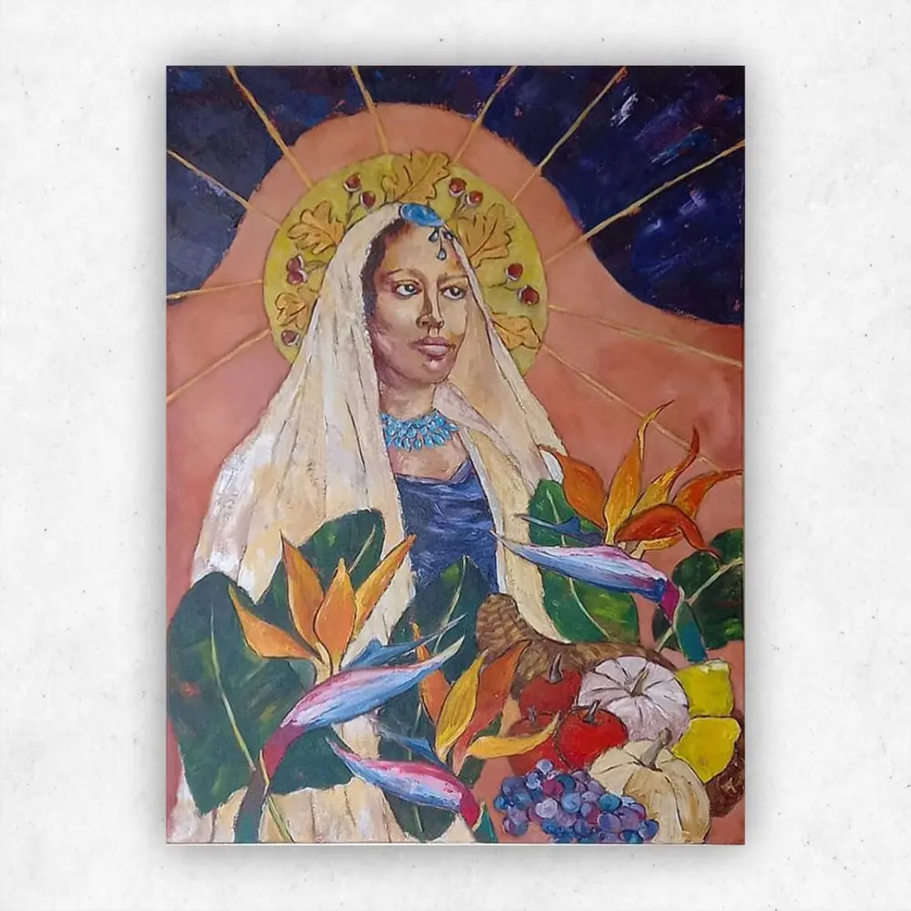 Julie Tugwell Art <br>Queen of Cornucopia<br>Acrylic on Stretched Canvas<br>750 mm x 1000 mm - Image 2