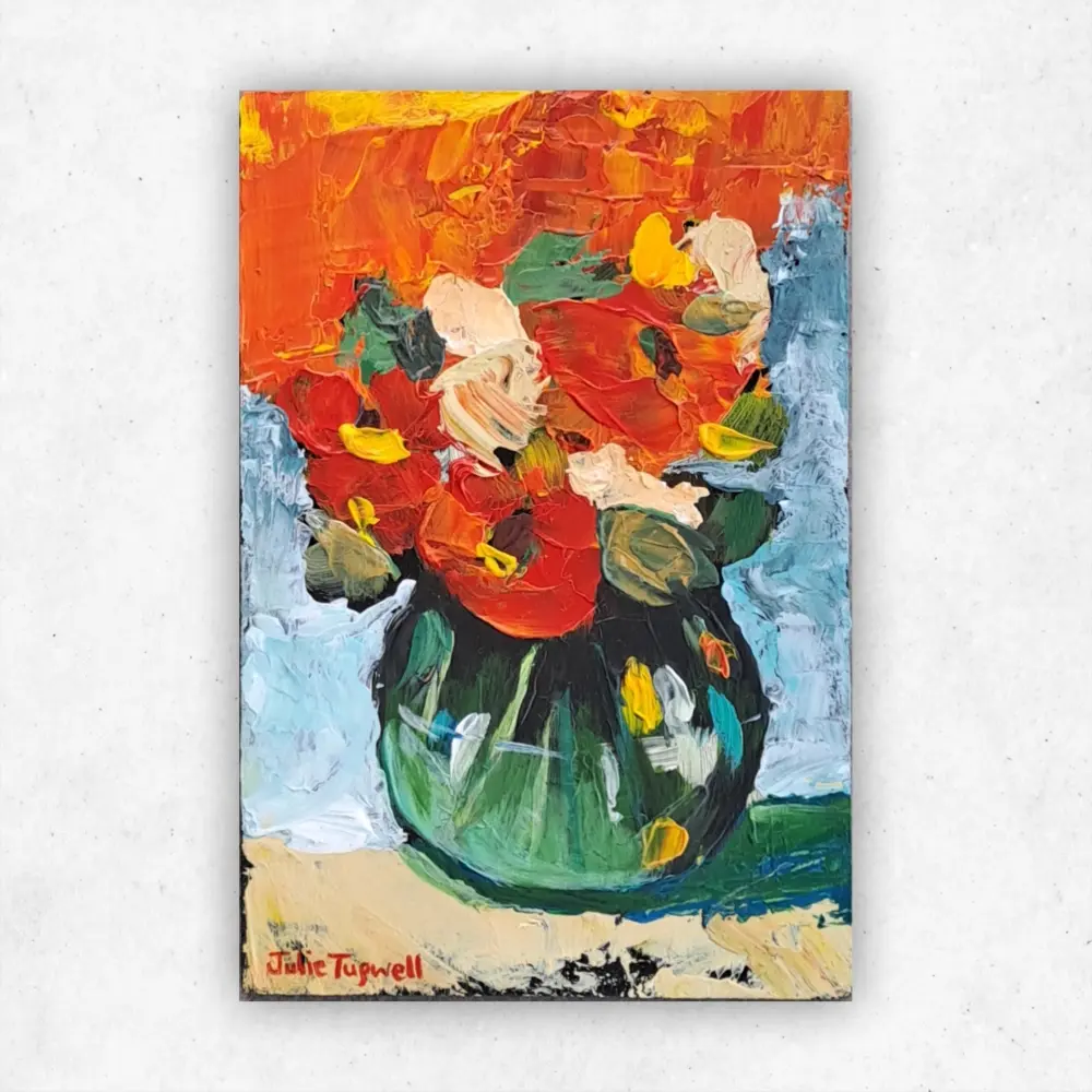 Julie Tugwell Art <br> Palette Petals 5 <br> Acrylic on Board <br> 100 mm x 150 mm - Image 2