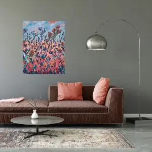 Autumnal Flowers by Julie Tugwell Art, Acrylic on Stretched Canvas, 560 mm x 700 mm