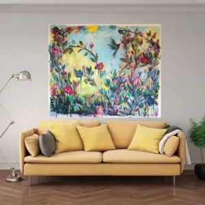 Conference of the Flowers by Julie Tugwell Art, Acrylic on Unstretched Canvas, 1300 mm x 1100 mm