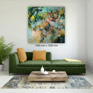 My Guy by Julie Tugwell Art, Acrylic on Unstretched Canvas, 1400 mm x 1200 mm