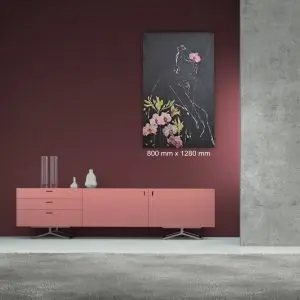 The Flowers of My He(art) by Julie Tugwell Art, Acrylic on Unstretched Canvas, 800 mm x 1280 mm