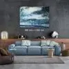 Abstract Sea by Julie Tugwell Art, Acrylic on Unstretched Canvas, 980 mm x 1350 mm