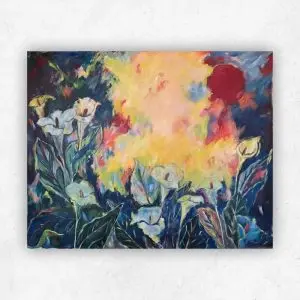 Put Your Lips to the Lilies and Live Your Life — Acrylic on Unstretched Canvas, 1500 × 1200 mm