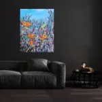 Summer Strelitzias by Julie Tugwell Art, Acrylic on Stretched Canvas, 560 mm x 710 mm
