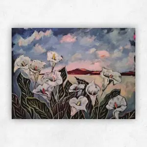 Where the Mountains Meet the Lilies — Acrylic on Stretched Canvas, 1020 × 760 mm