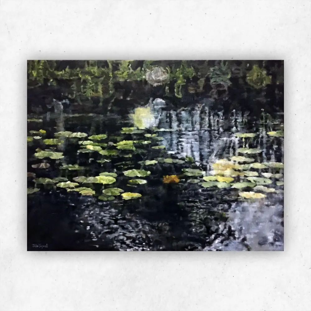 Julie Tugwell Art <br>Pezula Lily Pond 4<br>Oil on Stretched Canvas<br>600 mm x 450 mm