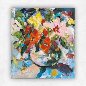 Palette Petals 3 — Acrylic on Board, 180 × 200 mm