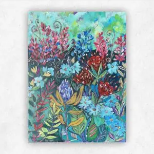 Fynbos Flowers — Acrylic on Stretched Canvas, 600 × 450 mm