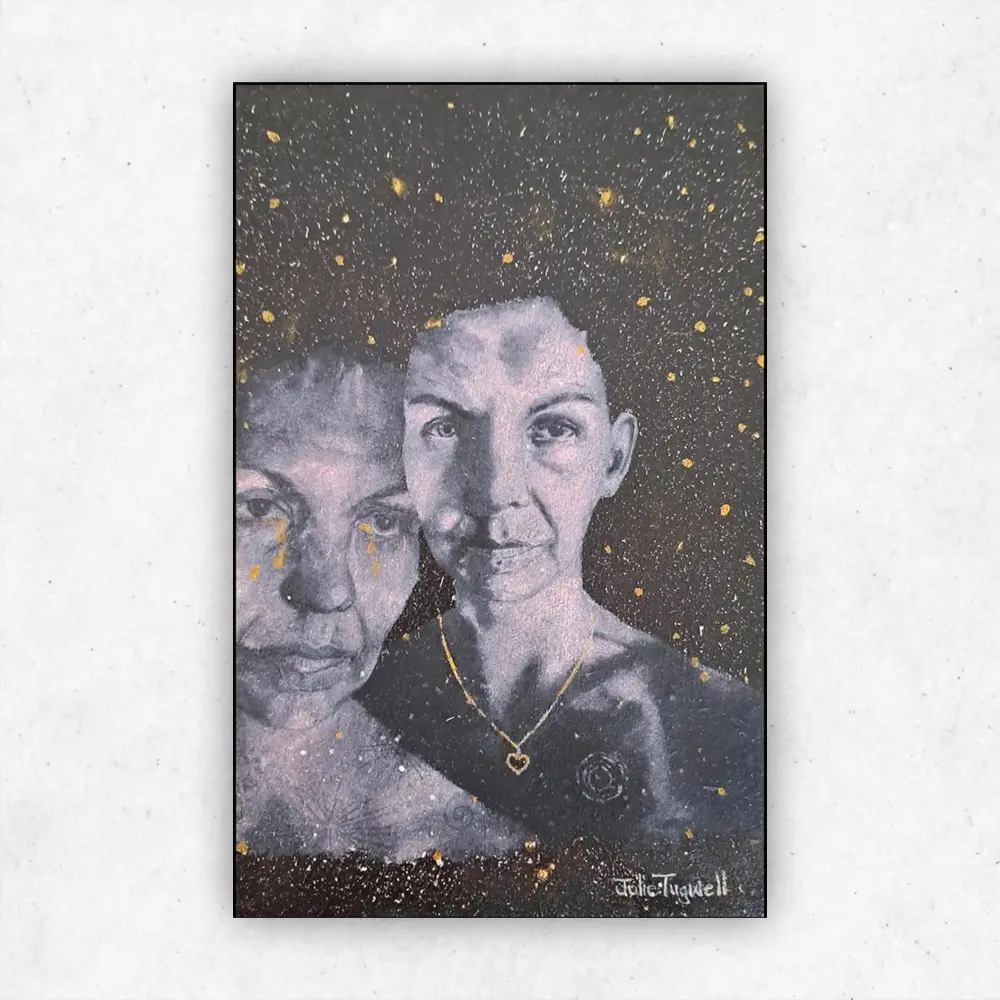 Julie Tugwell Art <br>Golden Effigy<br>Oil on Board<br>100 mm x 150 mm