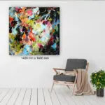 Chemistry of Currents by Julie Tugwell Art, Acrylic on Unstretched Canvas, 1400 mm x 1400 mm