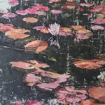 9 Lily Pond by Julie Tugwell Art, Oil on canvas, 300 mm X 400 mm