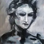 Julie Tugwell Art <br>Dark Night of the Soul<br> Oil on stretched canvas<br> 300 mm x 400 mm