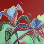 Art Deco Flowers 1 — Acrylic on Canvas, 360 × 460 mm
